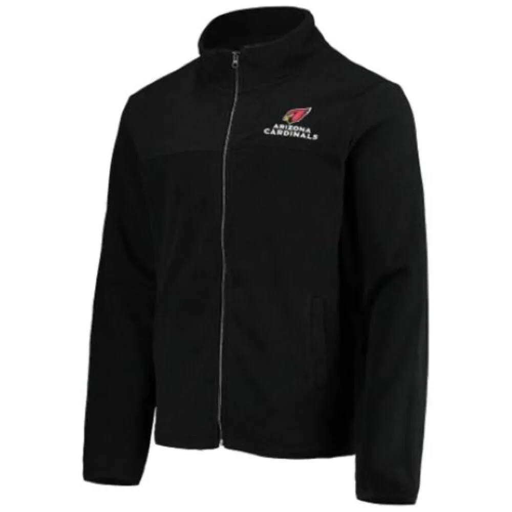 Arizona Cardinals Full Zip Fleece Jacket NFL Football Black Men’s Size XL NEW